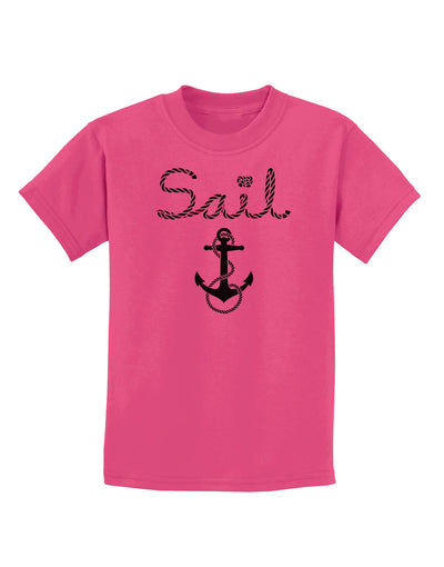 Sail Nautical Sailor Boating Childrens T-Shirt-Childrens T-Shirt-TooLoud-Sangria-X-Small-Davson Sales