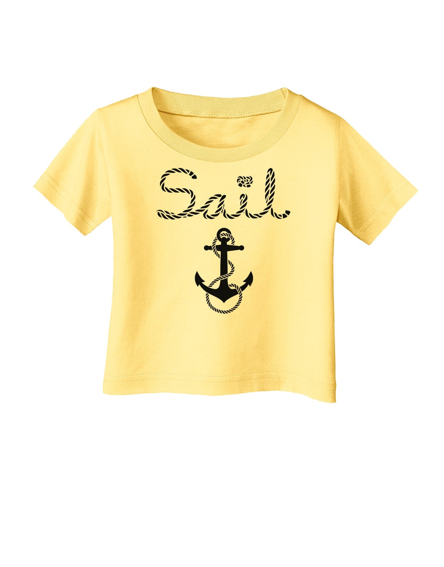 Sail Nautical Sailor Boating Infant T-Shirt-Infant T-Shirt-TooLoud-Daffodil-Yellow-06-Months-Davson Sales