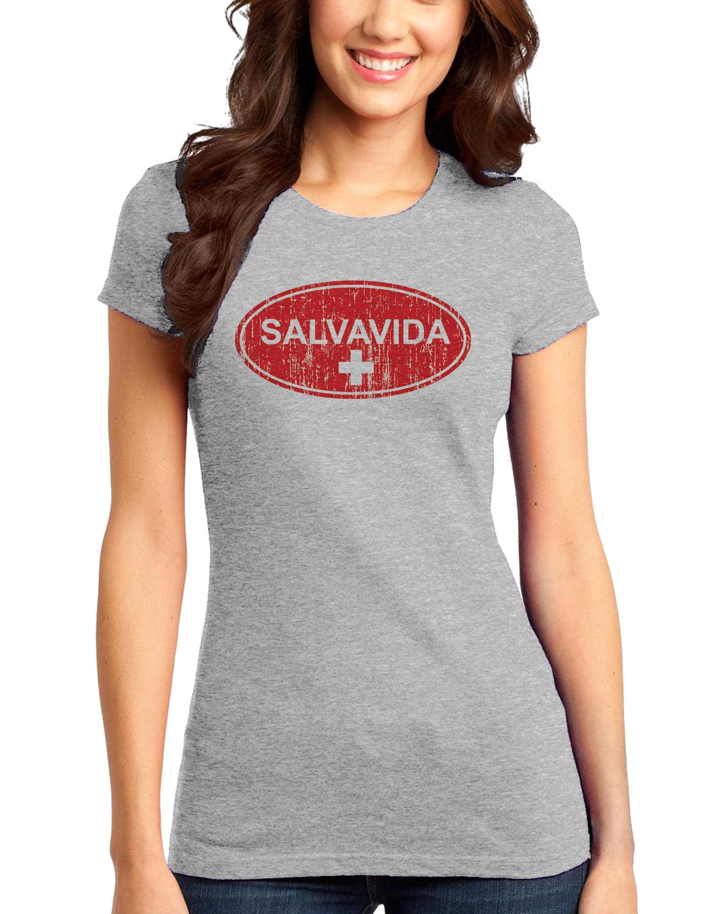 Salvavida Womens Juniors T-Shirt-Womens Juniors T-Shirt-TooLoud-Salvavida Heather-Gray-Small-Davson Sales