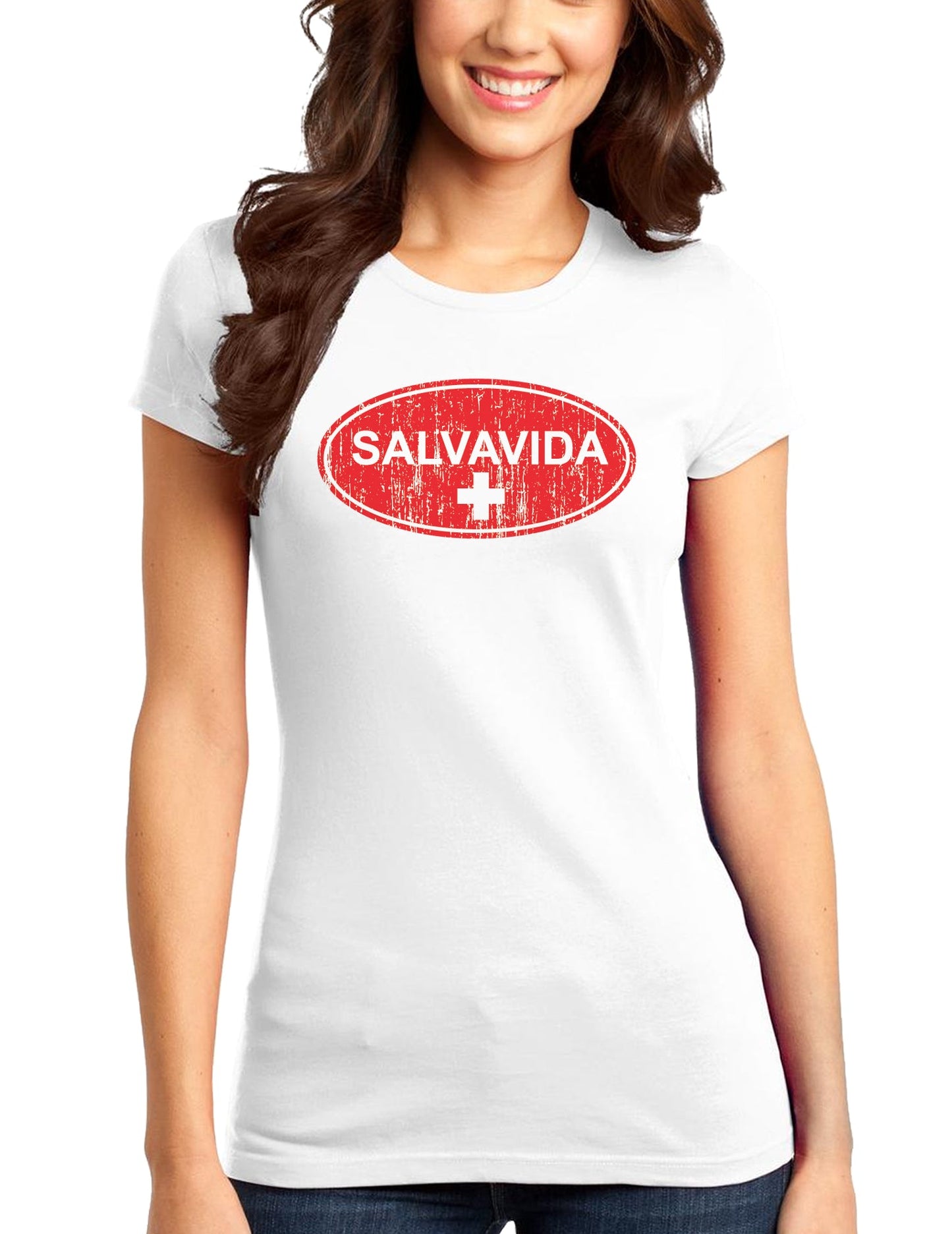 Salvavida Womens Juniors T-Shirt-Womens Juniors T-Shirt-TooLoud-Salvavida White-Small-Davson Sales