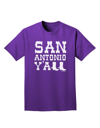 San Antonio Y'all - Boots - Texas Pride Adult Dark T-Shirt by TooLoud-Mens T-Shirt-TooLoud-Purple-Small-Davson Sales