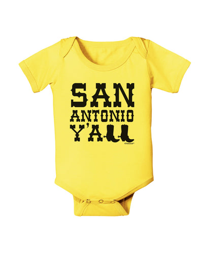 San Antonio Y'all - Boots - Texas Pride Baby Romper Bodysuit by TooLoud-Baby Romper-TooLoud-Yellow-06-Months-Davson Sales