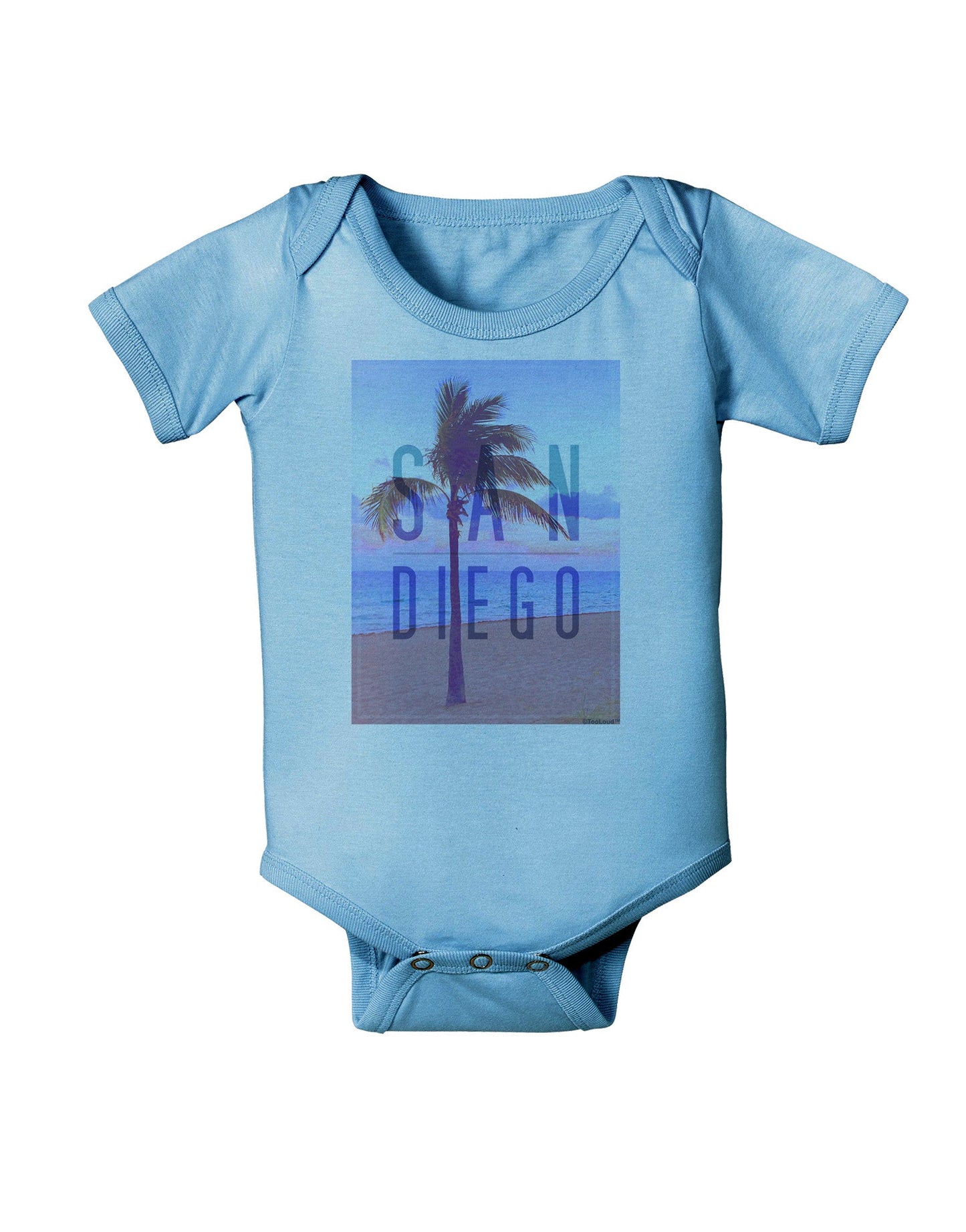 San Diego Beach Filter Baby Romper Bodysuit-Baby Romper-TooLoud-LightBlue-06-Months-Davson Sales