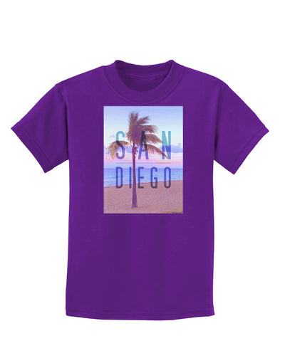 San Diego Beach Filter Childrens Dark T-Shirt-Childrens T-Shirt-TooLoud-Purple-X-Small-Davson Sales