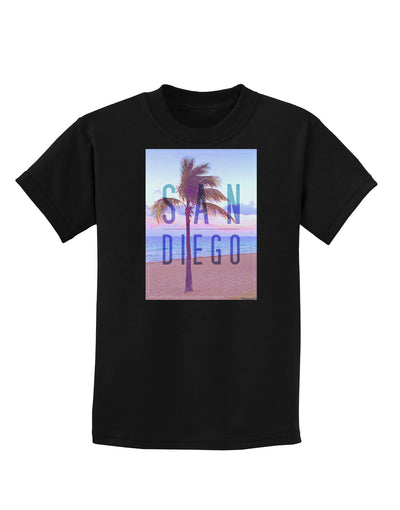 San Diego Beach Filter Childrens Dark T-Shirt-Childrens T-Shirt-TooLoud-Black-X-Small-Davson Sales