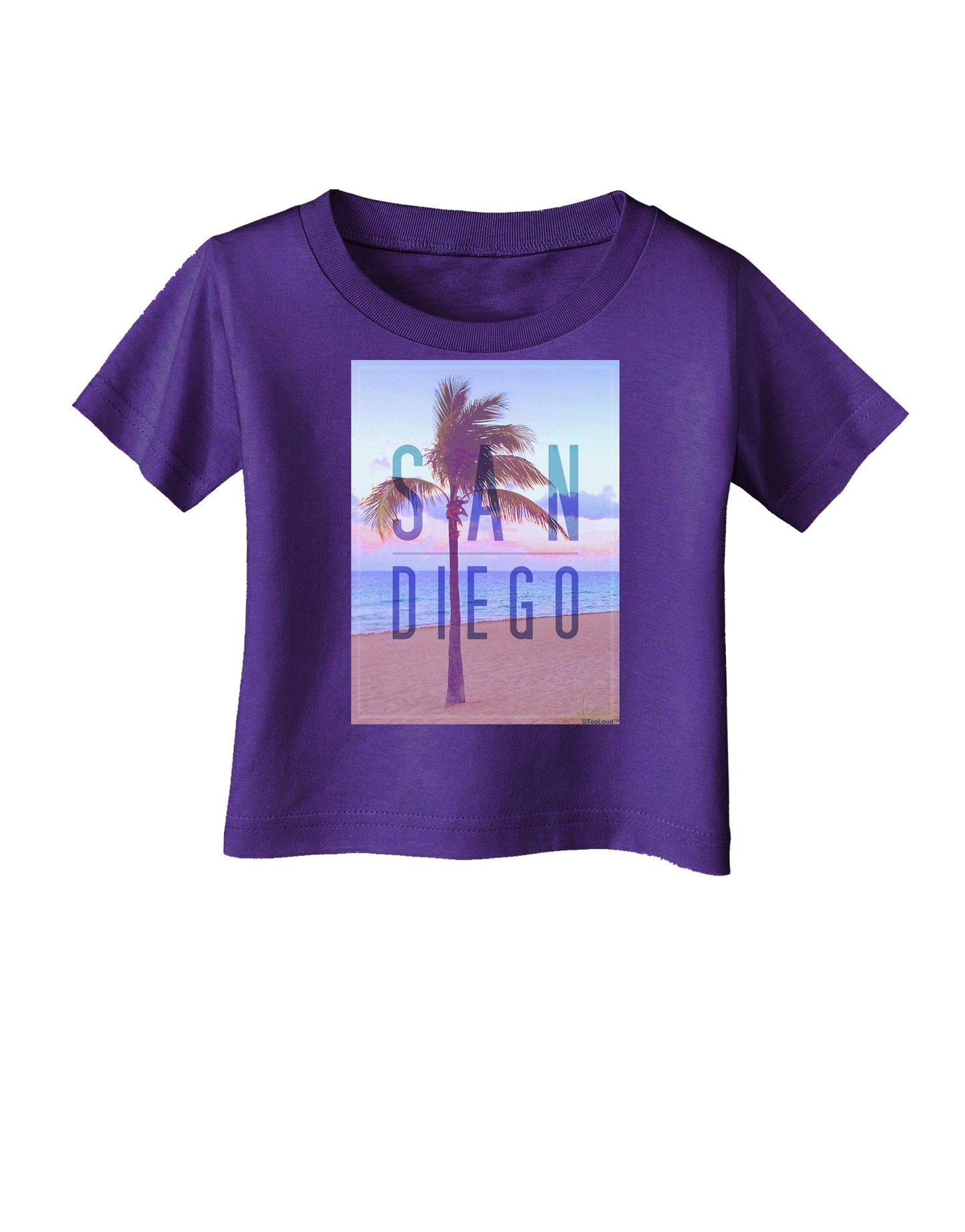 San Diego Beach Filter Infant T-Shirt Dark-Infant T-Shirt-TooLoud-Purple-06-Months-Davson Sales