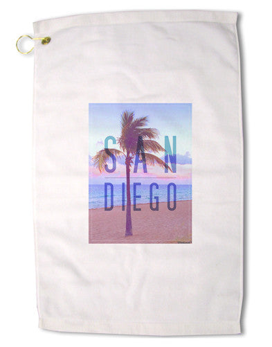 San Diego Beach Filter Premium Cotton Golf Towel - 16 x 25 inch-Golf Towel-TooLoud-16x25"-Davson Sales