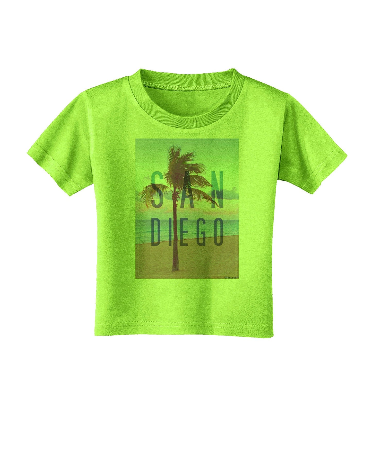 San Diego Beach Filter Toddler T-Shirt-Toddler T-Shirt-TooLoud-Lime-Green-2T-Davson Sales