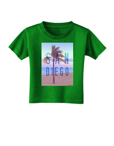 San Diego Beach Filter Toddler T-Shirt Dark-Toddler T-Shirt-TooLoud-Clover-Green-2T-Davson Sales