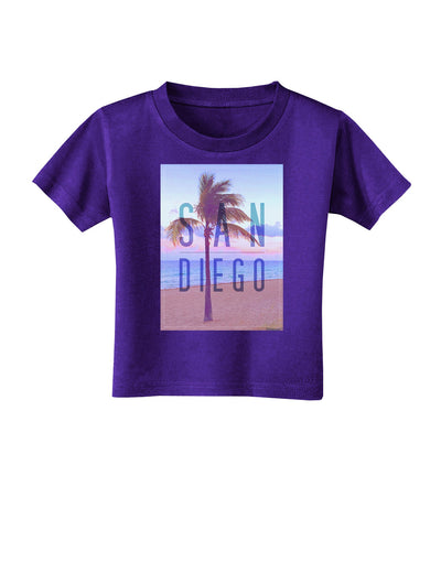 San Diego Beach Filter Toddler T-Shirt Dark-Toddler T-Shirt-TooLoud-Purple-2T-Davson Sales