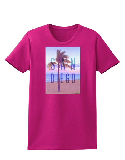 San Diego Beach Filter Womens Dark T-Shirt-TooLoud-Hot-Pink-Small-Davson Sales