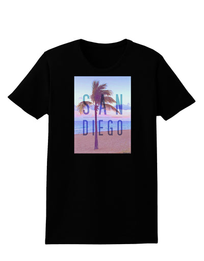 San Diego Beach Filter Womens Dark T-Shirt-TooLoud-Black-X-Small-Davson Sales