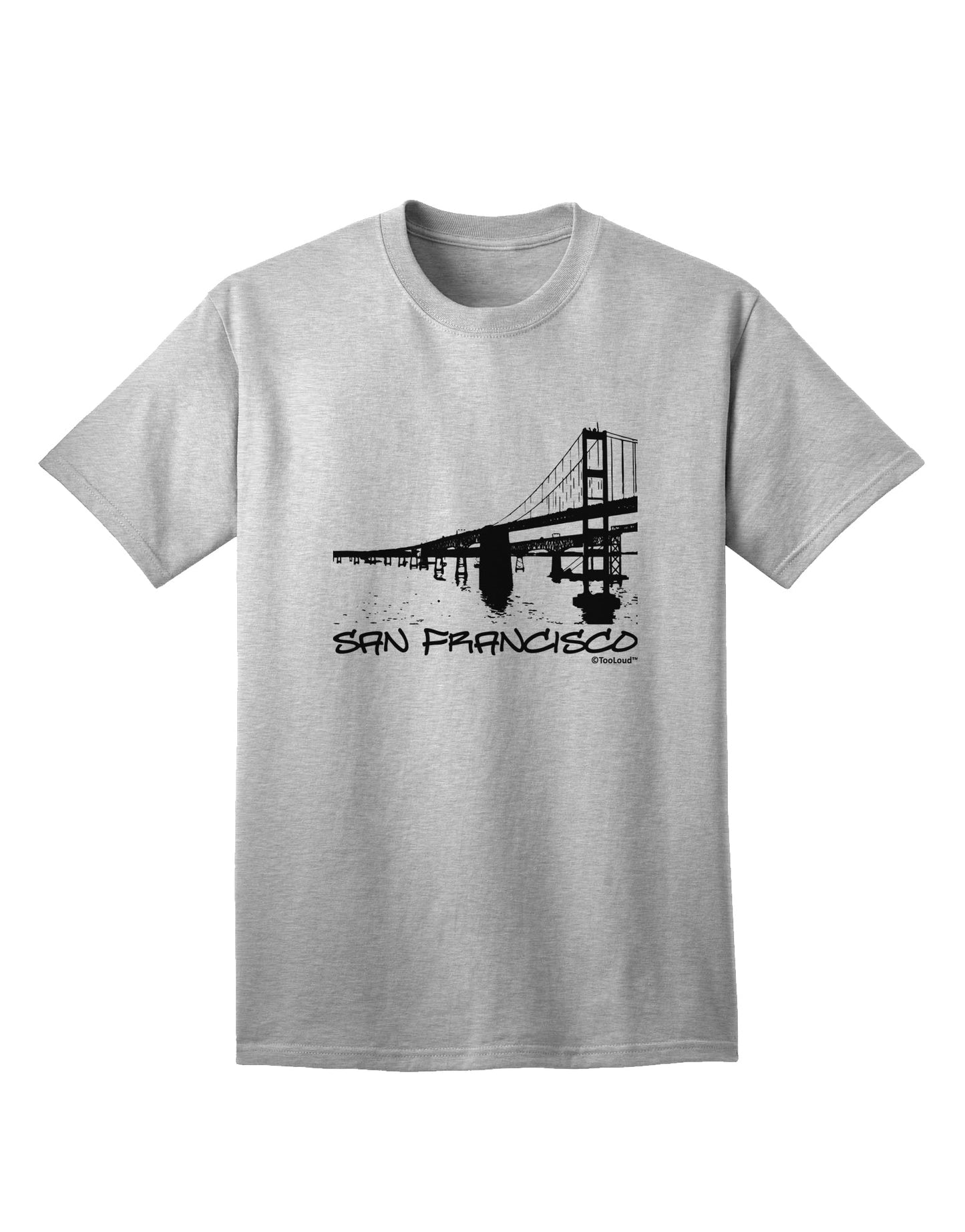 San Francisco Adult T-Shirt with Bay Bridge Cutout Design - Exclusively by TooLoud-Mens T-shirts-TooLoud-AshGray-Small-Davson Sales