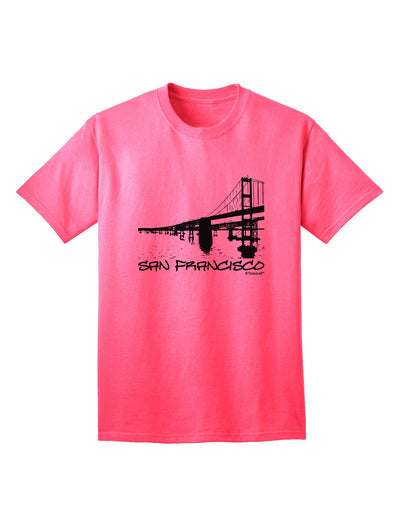 San Francisco Adult T-Shirt with Bay Bridge Cutout Design - Exclusively by TooLoud