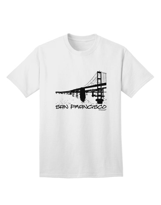 San Francisco Adult T-Shirt with Bay Bridge Cutout Design - Exclusively by TooLoud-Mens T-shirts-TooLoud-White-Small-Davson Sales