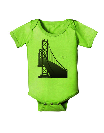 San Francisco Bay Bridge Baby Romper Bodysuit-Baby Romper-TooLoud-Lime-06-Months-Davson Sales