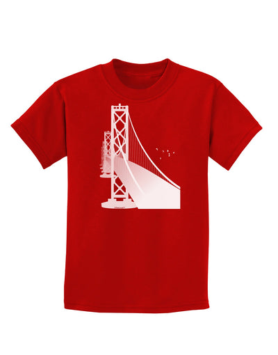 San Francisco Bay Bridge Childrens Dark T-Shirt-Childrens T-Shirt-TooLoud-Red-X-Small-Davson Sales