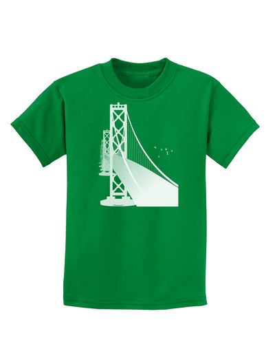 San Francisco Bay Bridge Childrens Dark T-Shirt-Childrens T-Shirt-TooLoud-Kelly-Green-X-Small-Davson Sales