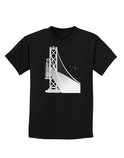 San Francisco Bay Bridge Childrens Dark T-Shirt-Childrens T-Shirt-TooLoud-Black-X-Small-Davson Sales