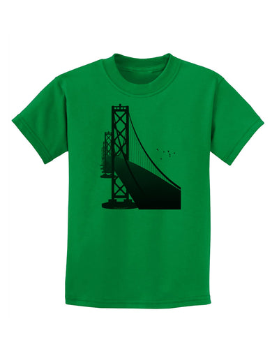 San Francisco Bay Bridge Childrens T-Shirt-Childrens T-Shirt-TooLoud-Kelly-Green-X-Small-Davson Sales