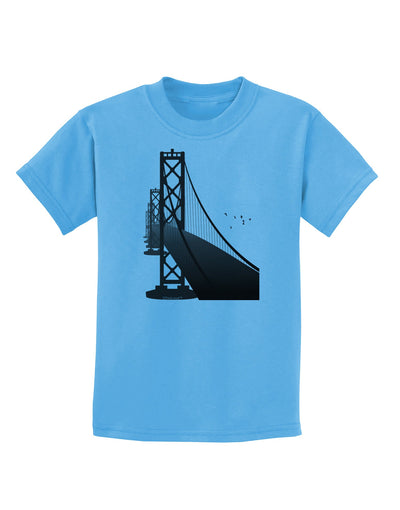 San Francisco Bay Bridge Childrens T-Shirt-Childrens T-Shirt-TooLoud-Aquatic-Blue-X-Small-Davson Sales