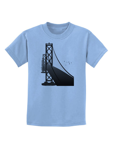 San Francisco Bay Bridge Childrens T-Shirt-Childrens T-Shirt-TooLoud-Light-Blue-X-Small-Davson Sales