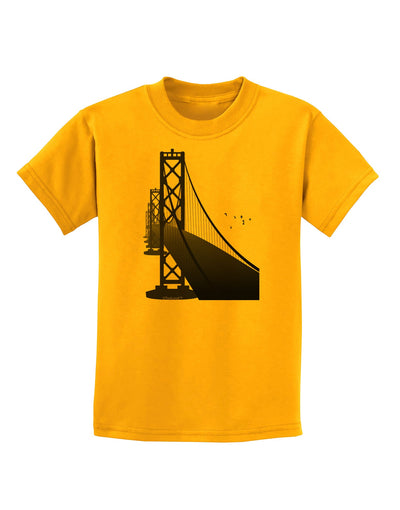 San Francisco Bay Bridge Childrens T-Shirt-Childrens T-Shirt-TooLoud-Gold-X-Small-Davson Sales