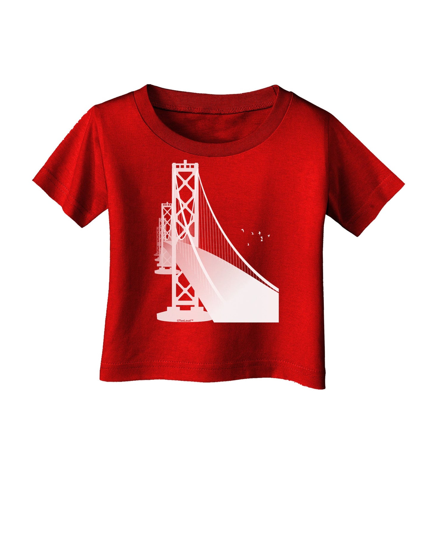 San Francisco Bay Bridge Infant T-Shirt Dark-Infant T-Shirt-TooLoud-Red-06-Months-Davson Sales