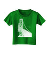 San Francisco Bay Bridge Toddler T-Shirt Dark-Toddler T-Shirt-TooLoud-Clover-Green-2T-Davson Sales