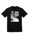 San Francisco Text Bay Bridge Adult Dark T-Shirt-Mens T-Shirt-TooLoud-Black-Small-Davson Sales