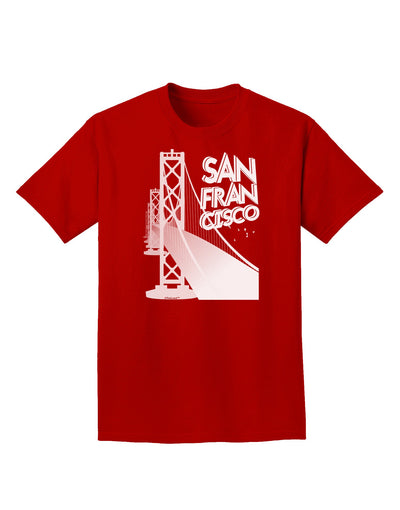 San Francisco Text Bay Bridge Adult Dark T-Shirt-Mens T-Shirt-TooLoud-Red-Small-Davson Sales