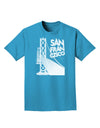 San Francisco Text Bay Bridge Adult Dark T-Shirt-Mens T-Shirt-TooLoud-Turquoise-Small-Davson Sales