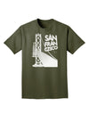 San Francisco Text Bay Bridge Adult Dark T-Shirt-Mens T-Shirt-TooLoud-Military-Green-Small-Davson Sales