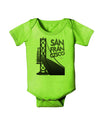 San Francisco Text Bay Bridge Baby Romper Bodysuit-Baby Romper-TooLoud-Lime-06-Months-Davson Sales