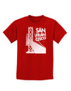 San Francisco Text Bay Bridge Childrens Dark T-Shirt-Childrens T-Shirt-TooLoud-Red-X-Small-Davson Sales