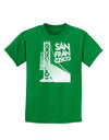 San Francisco Text Bay Bridge Childrens Dark T-Shirt-Childrens T-Shirt-TooLoud-Kelly-Green-X-Small-Davson Sales