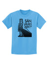 San Francisco Text Bay Bridge Childrens T-Shirt-Childrens T-Shirt-TooLoud-Aquatic-Blue-X-Small-Davson Sales