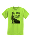 San Francisco Text Bay Bridge Childrens T-Shirt-Childrens T-Shirt-TooLoud-Lime-Green-X-Small-Davson Sales