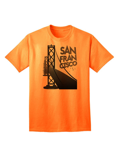 San Francisco Text Bay Bridge - Premium Adult T-Shirt Collection-Mens T-shirts-TooLoud-Neon-Orange-Small-Davson Sales