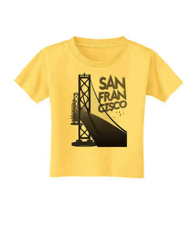 San Francisco Text Bay Bridge Toddler T-Shirt-Toddler T-Shirt-TooLoud-Yellow-2T-Davson Sales