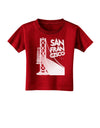 San Francisco Text Bay Bridge Toddler T-Shirt Dark-Toddler T-Shirt-TooLoud-Red-2T-Davson Sales