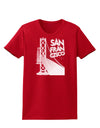 San Francisco Text Bay Bridge Womens Dark T-Shirt-TooLoud-Red-X-Small-Davson Sales