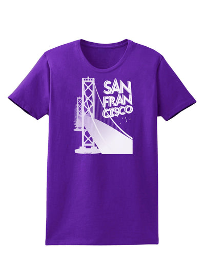 San Francisco Text Bay Bridge Womens Dark T-Shirt-TooLoud-Purple-X-Small-Davson Sales