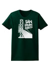 San Francisco Text Bay Bridge Womens Dark T-Shirt-TooLoud-Forest-Green-Small-Davson Sales