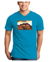 San Juan Mountain Range Adult Dark V-Neck T-Shirt-TooLoud-Turquoise-Small-Davson Sales