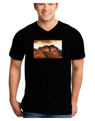 San Juan Mountain Range Adult Dark V-Neck T-Shirt-TooLoud-Black-Small-Davson Sales