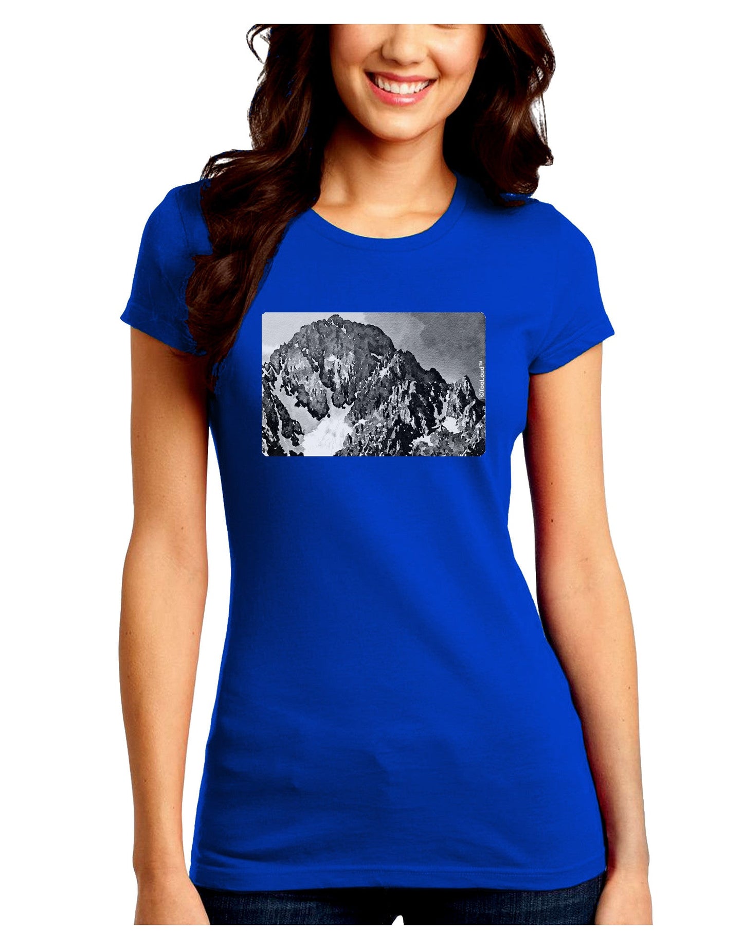 San Juan Mountain Range CO 2 Juniors Petite Crew Dark T-Shirt-T-Shirts Juniors Tops-TooLoud-Royal-Blue-Juniors Fitted Small-Davson Sales