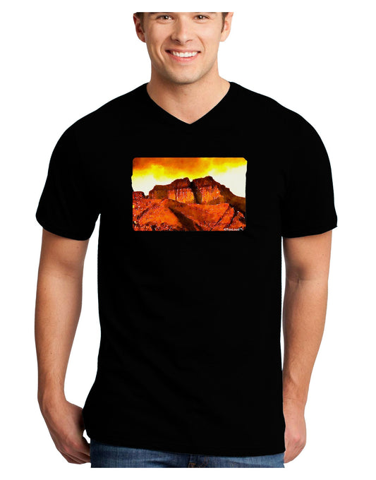San Juan Mountain Range CO Adult Dark V-Neck T-Shirt-TooLoud-Black-Small-Davson Sales
