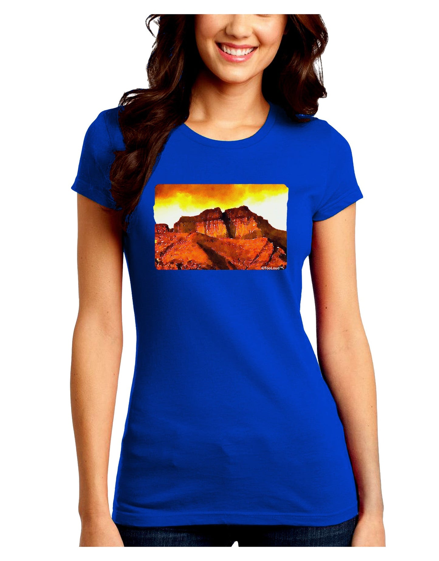 San Juan Mountain Range CO Juniors Petite Crew Dark T-Shirt-T-Shirts Juniors Tops-TooLoud-Royal-Blue-Juniors Fitted Small-Davson Sales