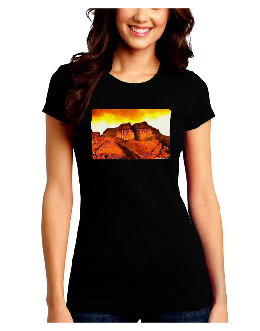 San Juan Mountain Range CO Juniors Petite Crew Dark T-Shirt-T-Shirts Juniors Tops-TooLoud-Black-Juniors Fitted Small-Davson Sales
